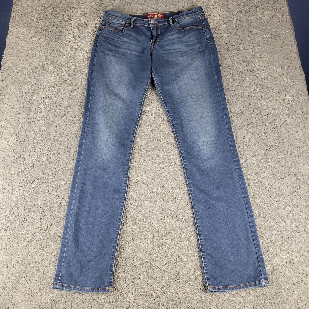 Lucky Brand Jeans Womens 8L Long Blue Sweet N Straight Medium Wash Stretch Denim